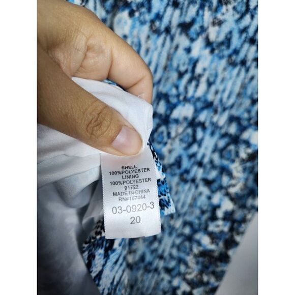 NWOT Jessica London Black & Blue Animal Print Button Up Shirt Midi Dress size 20 - Picture 12 of 14